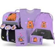 Školská taška pre prváka Baagl Zippy Kapybara 5 dielny set
