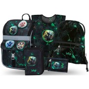 Školská taška pre prváka Baagl Zippy Draci 5dielny set