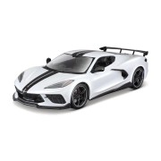 Maisto - 2020 Chevrolet Corvette Stingray Coupe (High Wing), biela, 1:18