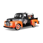 Maisto - Harley-Davidson Custom, 1948 Ford F-1 Pick up + 1958 FLH Duo Glide, 1:24