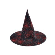 Čarodejnícky klobúk čierno-červený 44x35cm