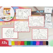 Maľovanie pieskom DINOSAURI sada stredná
