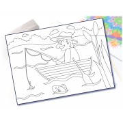 Maľovanie pieskom šablóna A4 rybár