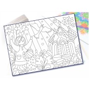 Maľovanie pieskom šablóna A4  kostol s holubicou