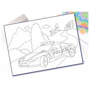 Maľovanie pieskom šablóna A4 polície v meste