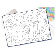 Maľovanie pieskom šablóna A4 muchotrávky