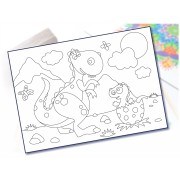 Maľovanie pieskom šablóna A4 dino vo vajíčku