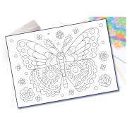 Pieskovanie pre deti šablóna A4 kvetinový motýľ