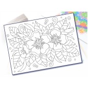 Maľovanie pieskom šablóna A4 kvetinky