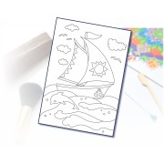 Maľovanie pieskom šablóna A4 plachetnice