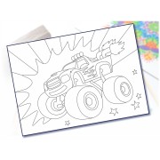 Maľovanie pieskom šablóna A4 ohnivý monster truck