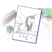 Maľovanie pieskom šablóna A4 jednorožec na pláži