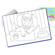 Maľovanie pieskom šablóna A4 pes jazvečík