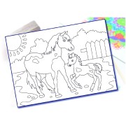 Maľovanie pieskom šablóna A4 koník a žriebä