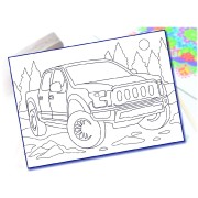 Maľovanie pieskom šablóna A4 jeep