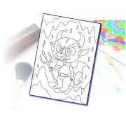 Maľovanie pieskom šablóna A4 čertík Bertík