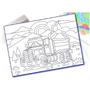 Maľovanie pieskom šablóna A4 kamión