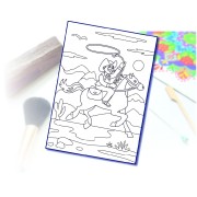 Maľovanie pieskom šablóna A4 kovboj na koni