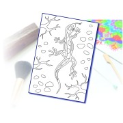 Maľovanie pieskom šablóna A4 jašterica