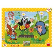 Puzzle doskové tvary Krtko záhradník 36x28cm 12 dielikov