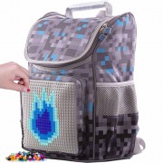 Pixie Crew školská taška Minecraft šedá a přívěsek zdarma