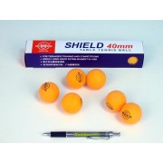 Loptičky na stolný tenis SHIELD 4cm bezšvové oranžovej 6ks
