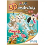 3D Maľovanka A5 - SET Opice, plameniak