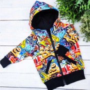 Detská mikina zipper GRAFFITI Black