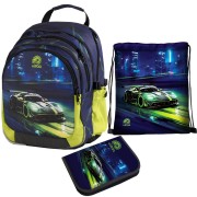 Školský batoh Ulitaa Klasik Auto – 3-dielny set