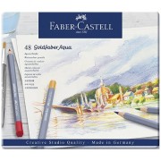 Akvarelové pastelky Faber-Castell Goldfaber Aqua plechová krabička, 48 farieb