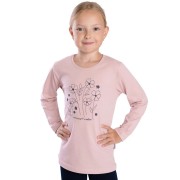 Dievčenské tričko Bettymode KÚZELNÁ ZÁHRADA PÚDROVÁ dlhý rukáv
