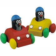 Pískacie auto s Krtkom - červené