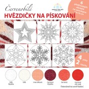 Maľovanie pieskom sada Vianočné HVIEZDY - ČERVENOBIELE