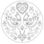 Maľovanie pieskom šablóna Mandala 25. folklórná