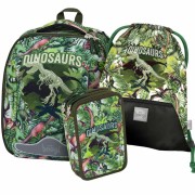 Školský set BAAGL Shelly Dinosaurus taška + peračník + vrecko