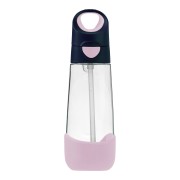 Fľaša na pitie so slamkou 600 ml - indigo/ružová