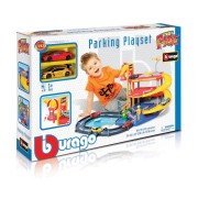 Bburago - STREET FIRE, Parkovacia herná súprava – garáž s dvoma autíčkami, 1:43