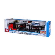 Bburago - STREET FIRE, Kamión s návesom Multicar Carrier M-B Actros + Renault Captur, 1:43