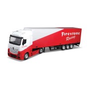 Bburago - Kamión s prívesom M-B Actros Gigaspace/Trailer, Firestone Racing, 1:43