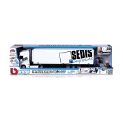 Bburago - HAULERS LIFT & LOAD, M-B Actros kamión s prívesom a príslušenstvom, 1:43