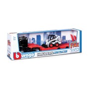Bburago - Haulers construction, Kamión M-B Actros Gigaspace s nakladačom Bobcat, 1:43