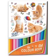 Blok farebných papierov Cats A4 24ks