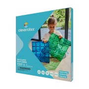 Cleverclixx – Magnetická stavebnica – Big Plates Blue Green – 2 ks