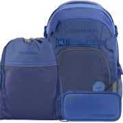 Školský ruksak Coocazoo MATE All Blue 3dielny set, peňaženka v rovnakom designe a doprava zdarma