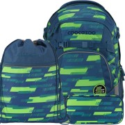 Školský batoh Coocazoo MATE Lime Stripe 3dílný set, peňaženka ve stejném designu a doprava zdarma