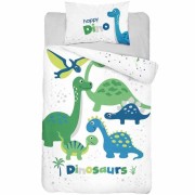 Bambusové obliečky do postieľky Dinosaurus blue 90x130, 40x60