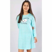 Detská nočná košeľa s dlhým rukávom Sleeping day azúrová