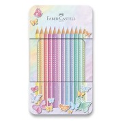 Pastelky Faber-Castell Sparkle v plechovej krabičke - 12 pastelových farieb
