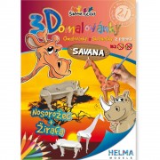 Maľovanky 3D - Nosorožec a žirafa A4