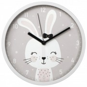 Hama Lovely Bunny, detské nástenné hodiny, priemer 25 cm, tichý chod